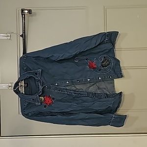 Holiday editions, size medium, denim, fall long sleeve shift.